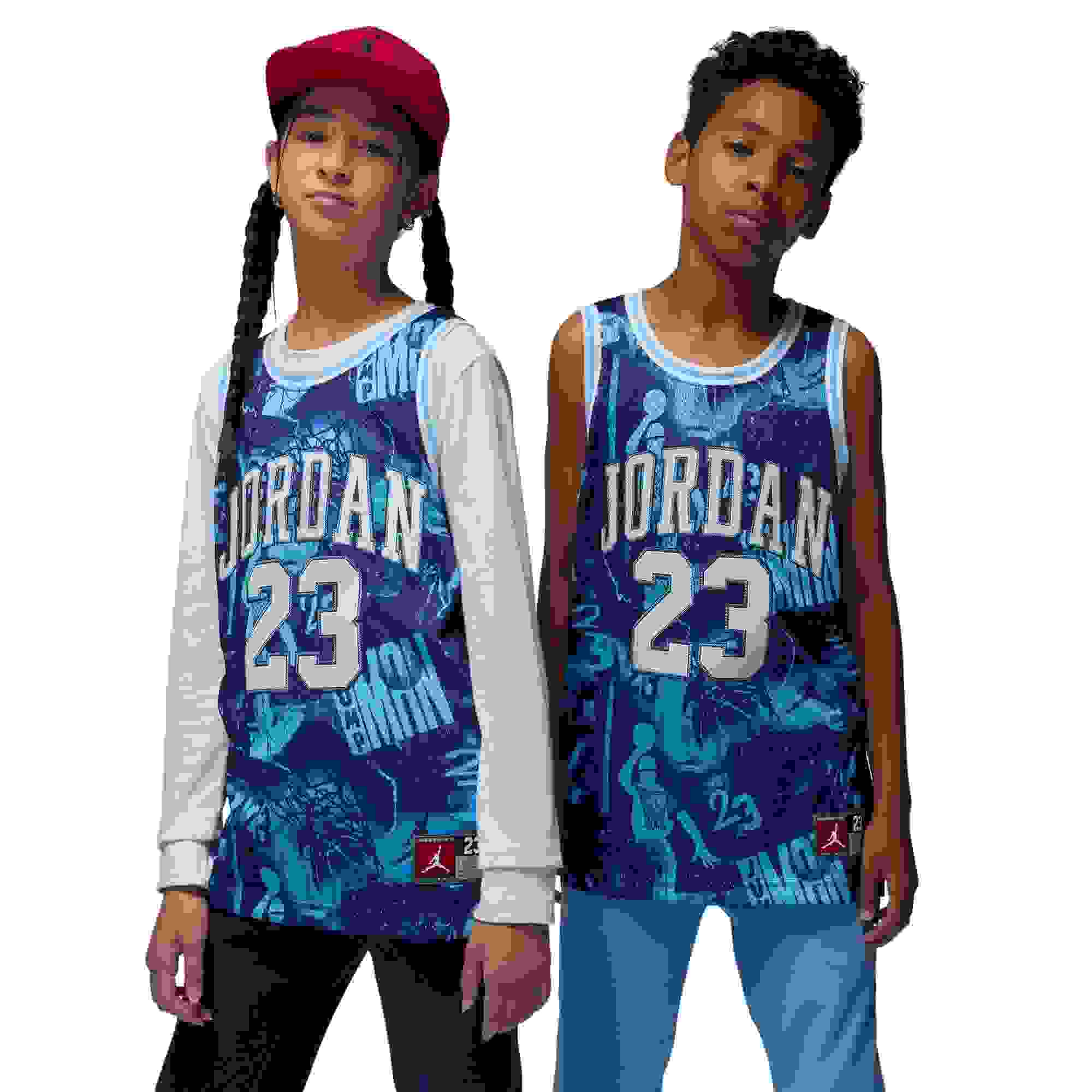 Jordan Big Boys' Blue/Multi Jersey